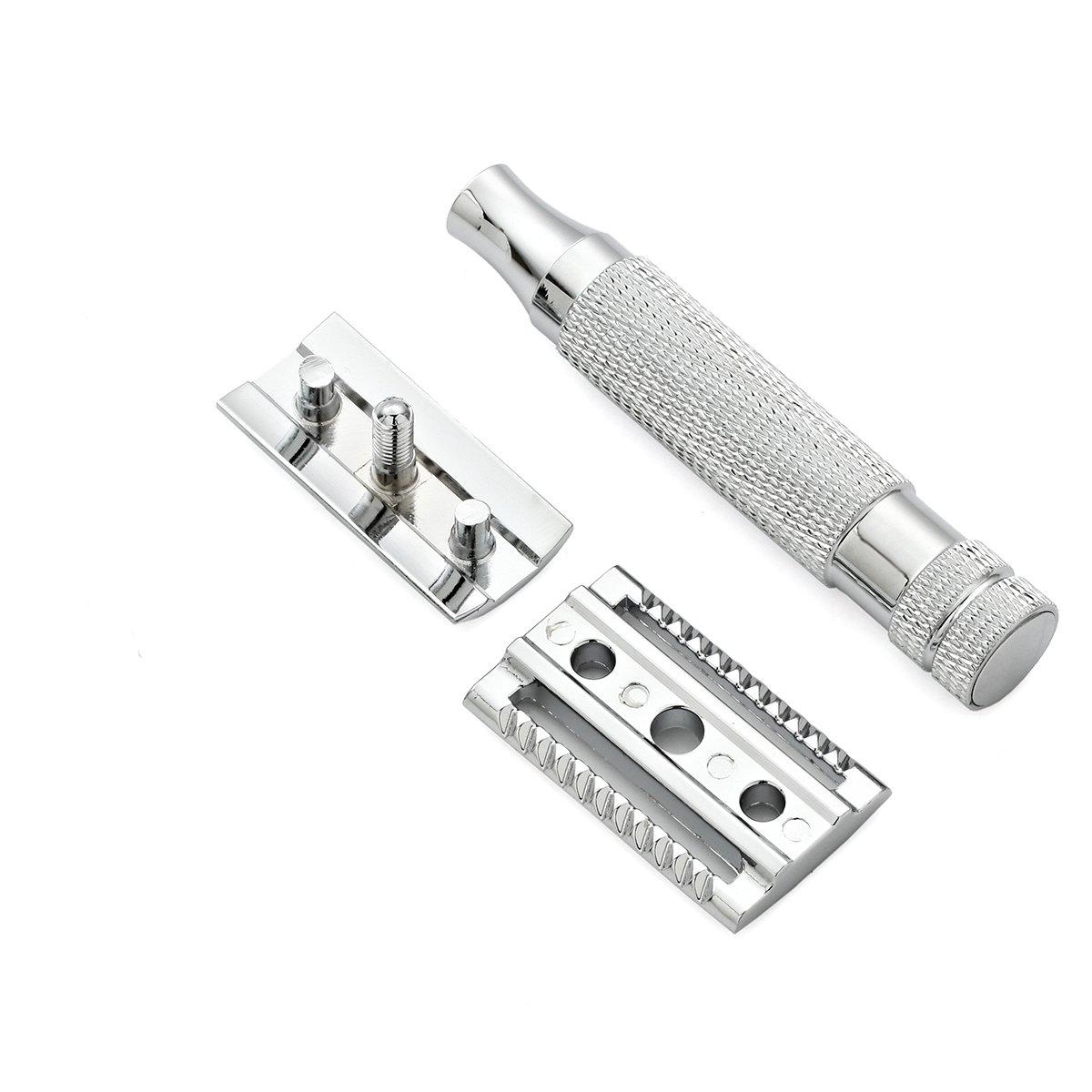Engraved Twin Edged Safety Razor Personalized Heavy Duty Shaving Razor For Men - 5 Blades Included