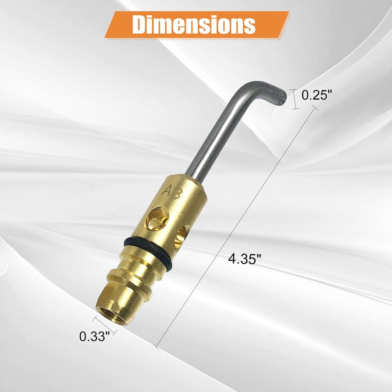 0386-0101 A-3 3/16" Air Acetylene Tip for Torch G-4 or PLF-A5 Handles, Soft Solder 1/4" to 1", Silver Braze 1/8" to 1/2", Manual Lighting, Quick Connect, Removable Orifice Screw