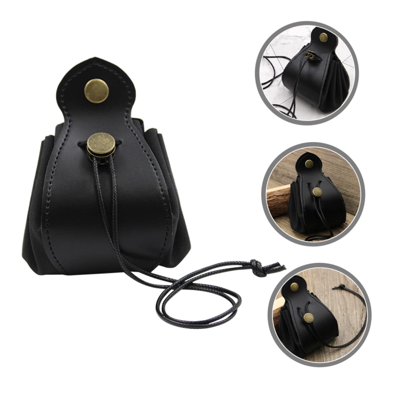 Garneck 5 Pezzi Custodia Per Dadi Polvere Sacchetto Di Perline Di Gioco Custodia Per Dadi Nera Buste Compatto Piccolo Marsupio Segnale Viaggio Gioco Vassoio Pelle