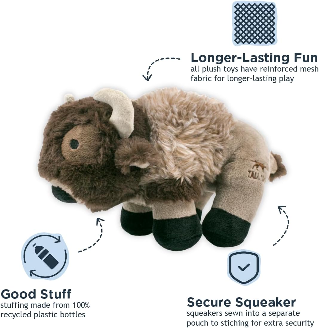 Tall Tails Buffalo with Squeaker Toy for Dogs