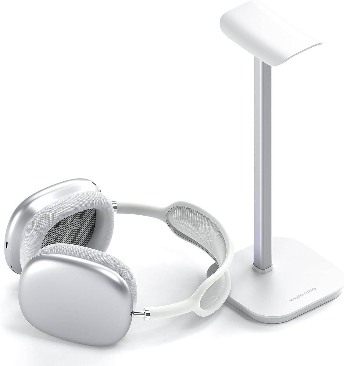 Soporte para auriculares, soporte para auriculares de escritorio, base pesada, soporte para auriculares de escritorio, soporte de aluminio para auriculares para juegos, compatible con AirPods Max, AirPods Pro, Sony, Beats, Bose, Razer (blanco)