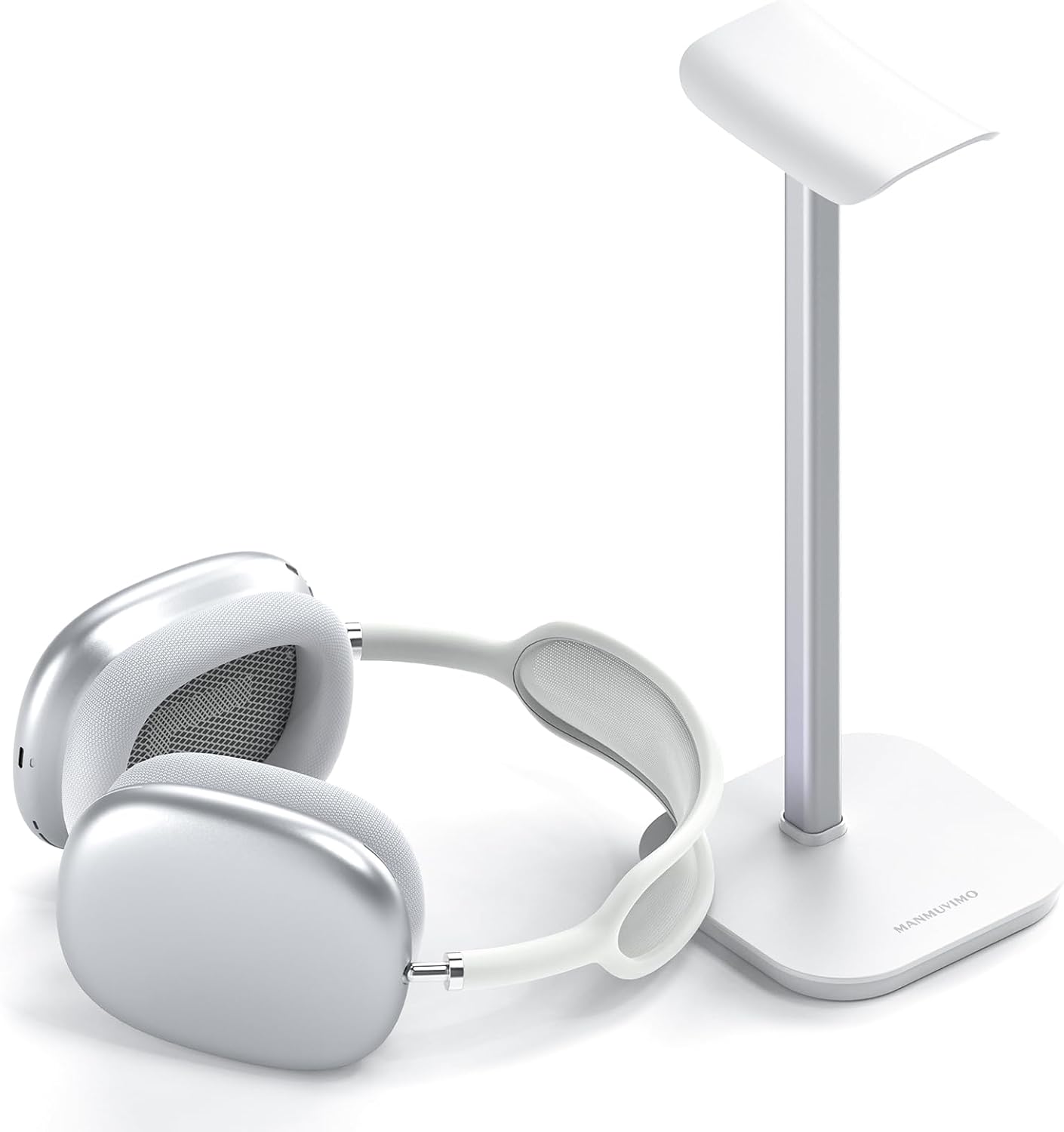 Headphone Stand, Desktop Headset Holder Heavy Base Desk Earphone Stand Aluminum Gaming Headset Hanger Rack Compatible with AirPods Max, AirPods Pro, Sony, Beats, Bose, Razer (White)