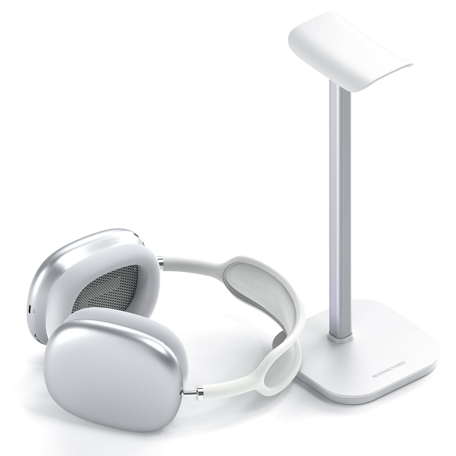 MANMUVIMO Headphone Stand, Desktop Headset Holder Heavy Base Desk Earphone Stand Aluminum Gaming Headset Hanger Rack Compatible with AirPods Max,