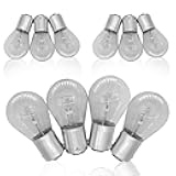 Jitrendo Pack Of 10 Brake Marker Bulb, Brake Light Bulbs,10 Sets Of 1016 (12v21/5w) High And Low Foot Dual Light, Tail Light Bulb Automotive Turn Signal Bulbs, For Most Cars.(Transparent)