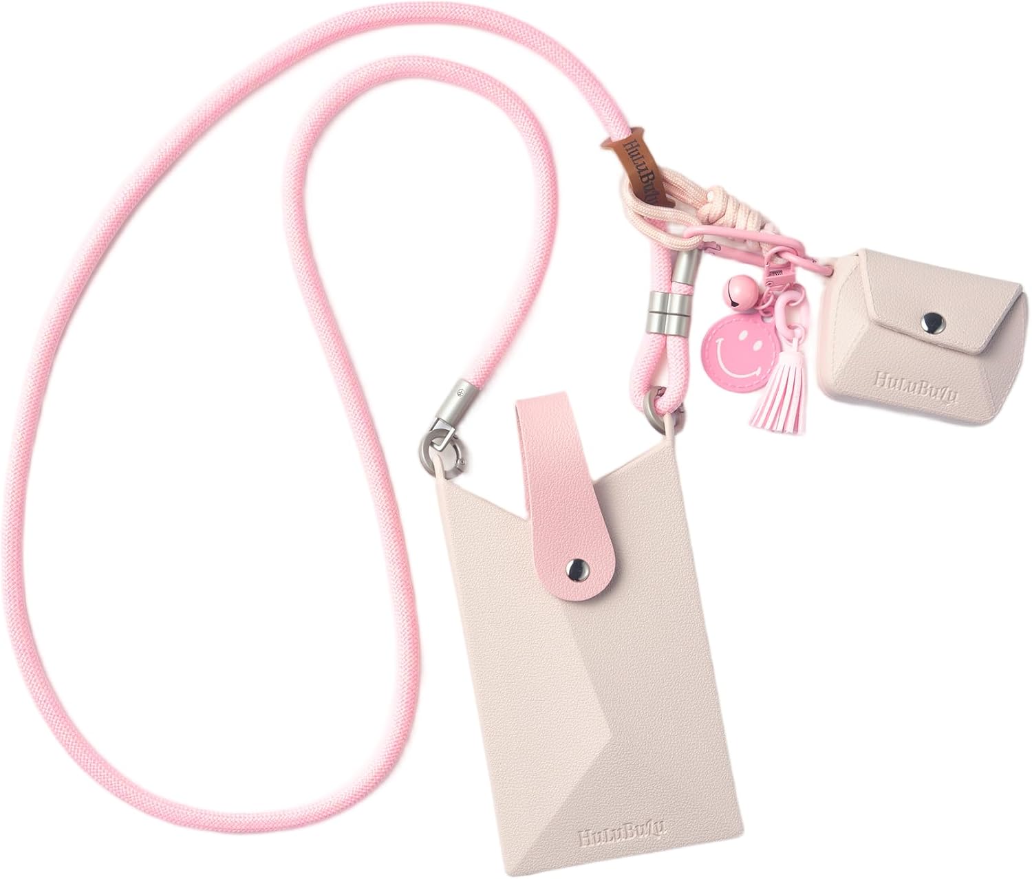 Flow Phone Pouch Crossbody Bag Bundle with Bubble Pod Wireless Earbuds Case, Pale Pink