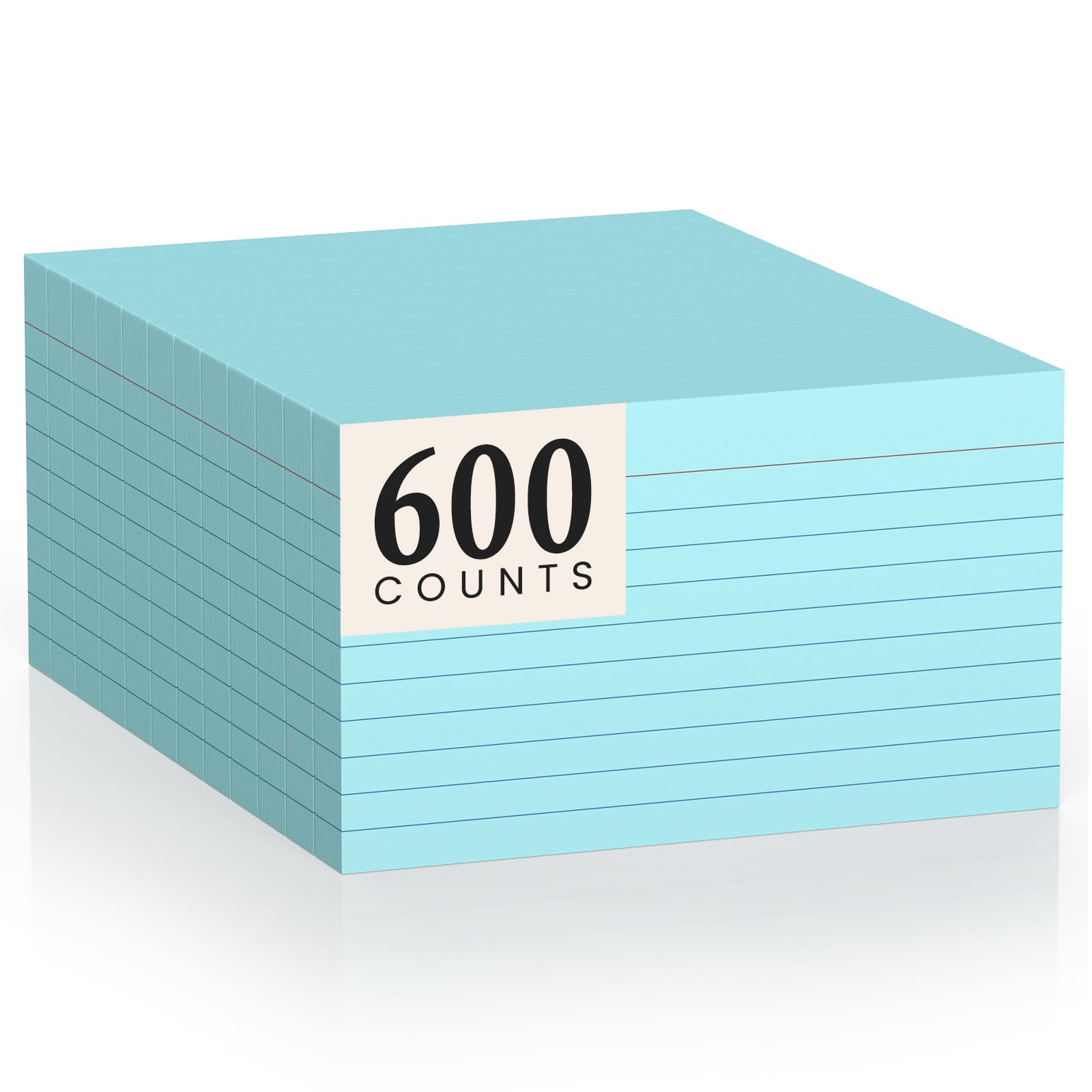 600 Count Index Cards 3 x 5 Inch Blue Lined Flash Cards Ideal for Studying and To-do-List, Portable Note Cards Taking for Students and Teachers, Flash Card Styled for Home, Office or School Use