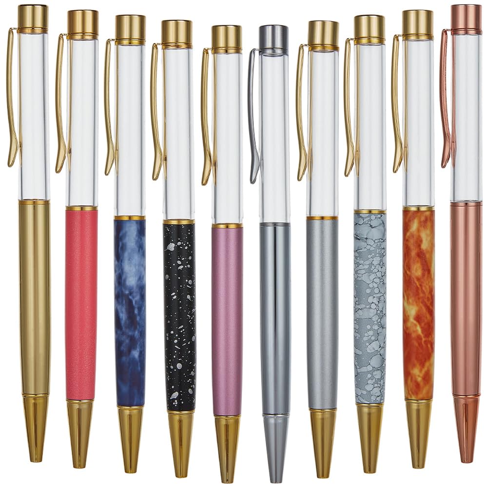 Bolígrafos flotantes vacíos de 10 colores para rellenar con purpurina y cristal