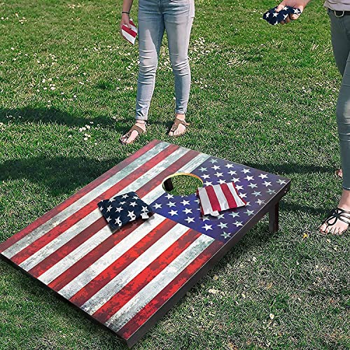 Solid Wood Cornhole Set - Includes Two 3' X 2' Portable Size Wooden Cornhole Boards, 8 Corn Hole Bean Bag Toss, Corn Holes Outdoor Games Set For Adults And Family #TOP2