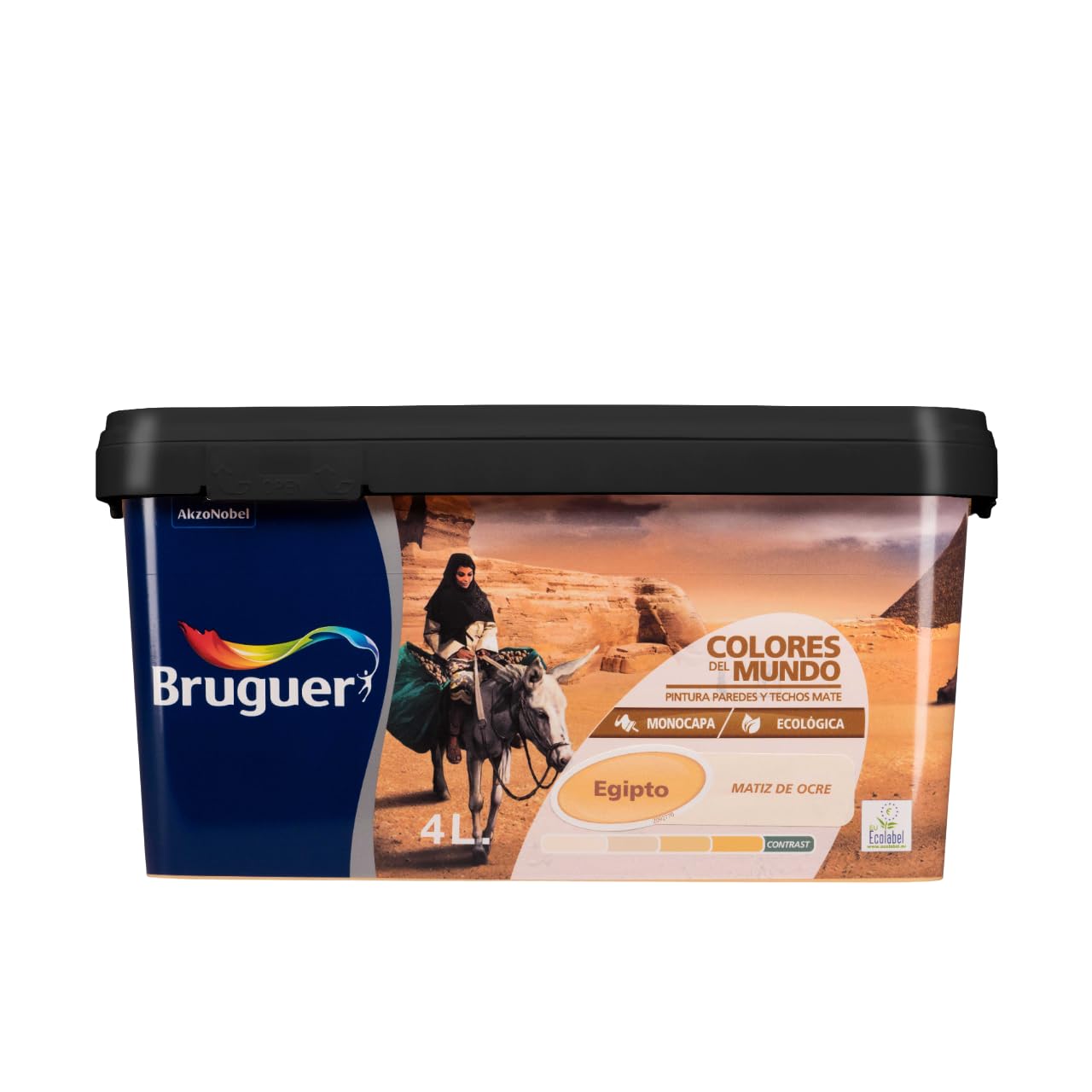 Bruguer Colores del Mundo Pintura para paredes monocapa Egipto Matiz de Ocre 4 L