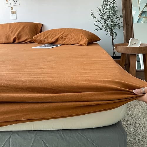 Miniatura 8 de Simple&Opulence - Juego de sábanas de lino 100% lavado, estilo básico, 4 piezas (1 sábana encimera y 1 sábana bajera y 2 fundas de almohada), lino