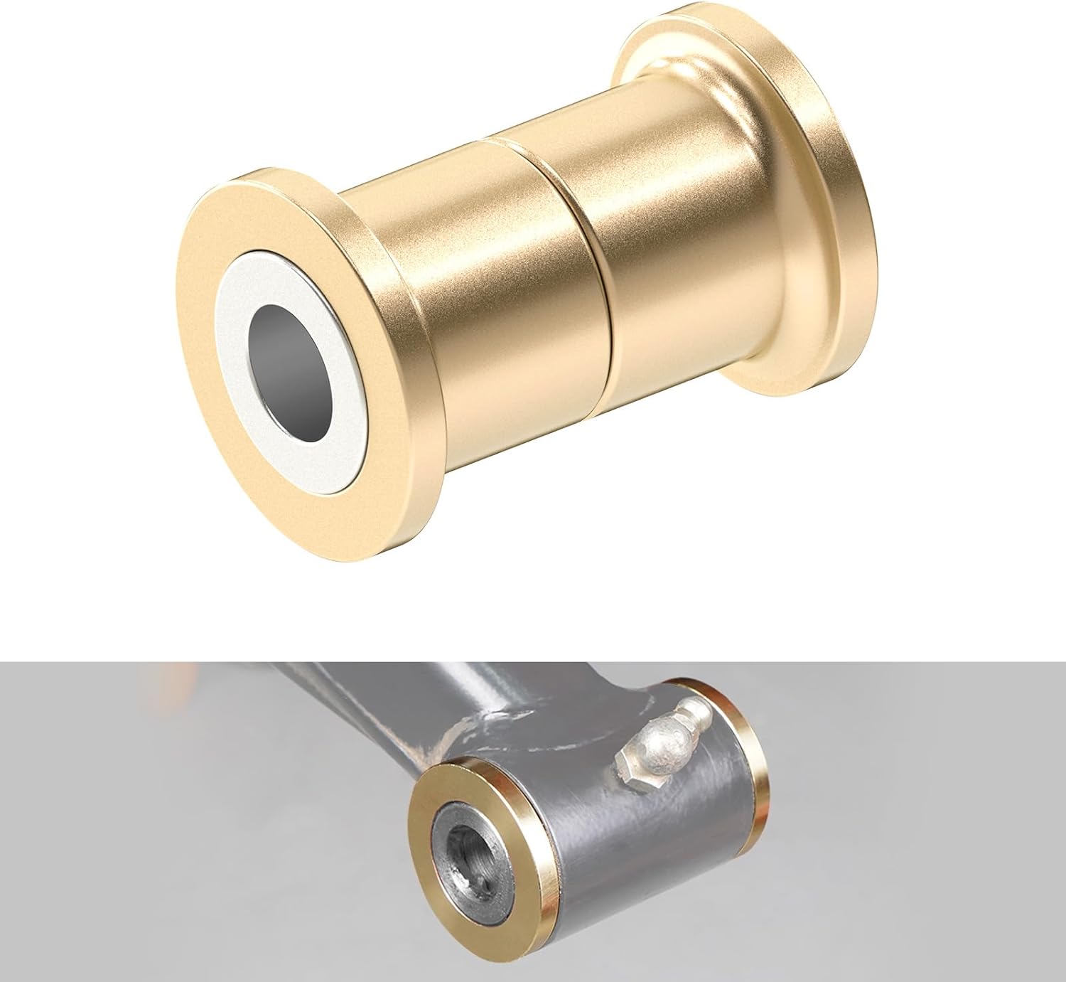 NICECNC A Arm Bushings and Sleeves Kit Compatible with Can am X3 Maverick Max R RR 2017 2018 2019 2020 2021 2022, Maverick X3 900 HO 2018 Brass Bushing & Chrome Plated Bearing Steel Sleeve