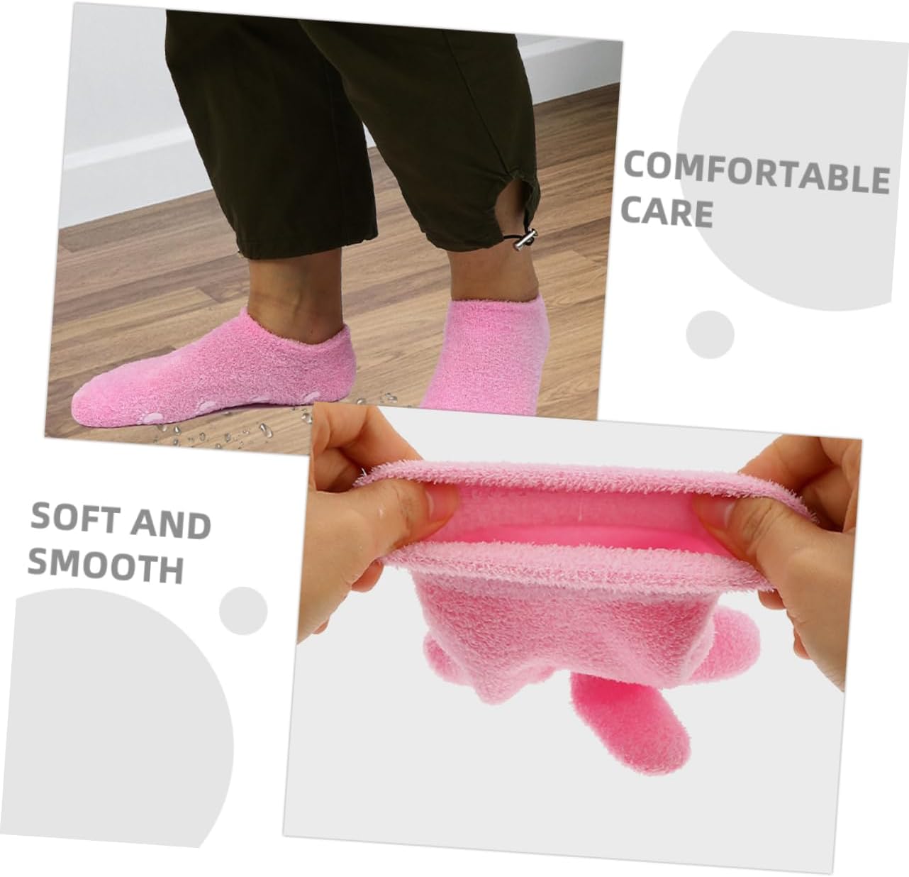 FOMIYES 2Pairs Moisturizing Touchscreen Gloves and Socks Set Yarn Winter Gloves for Men and Women for Cold Weather Outdoor Activities and Phone Use Pink Color