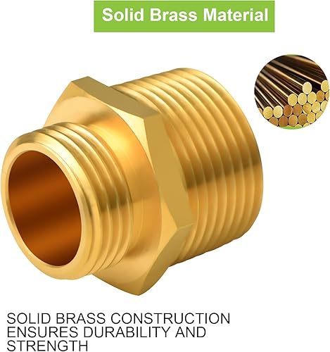 Miniatura 3 de Tsinghwang 4 adaptadores de manguera de jardín macho de 34 pulgadas GHT x 1 pulgada NPT macho, accesorios de reparación de manguera de jardín de