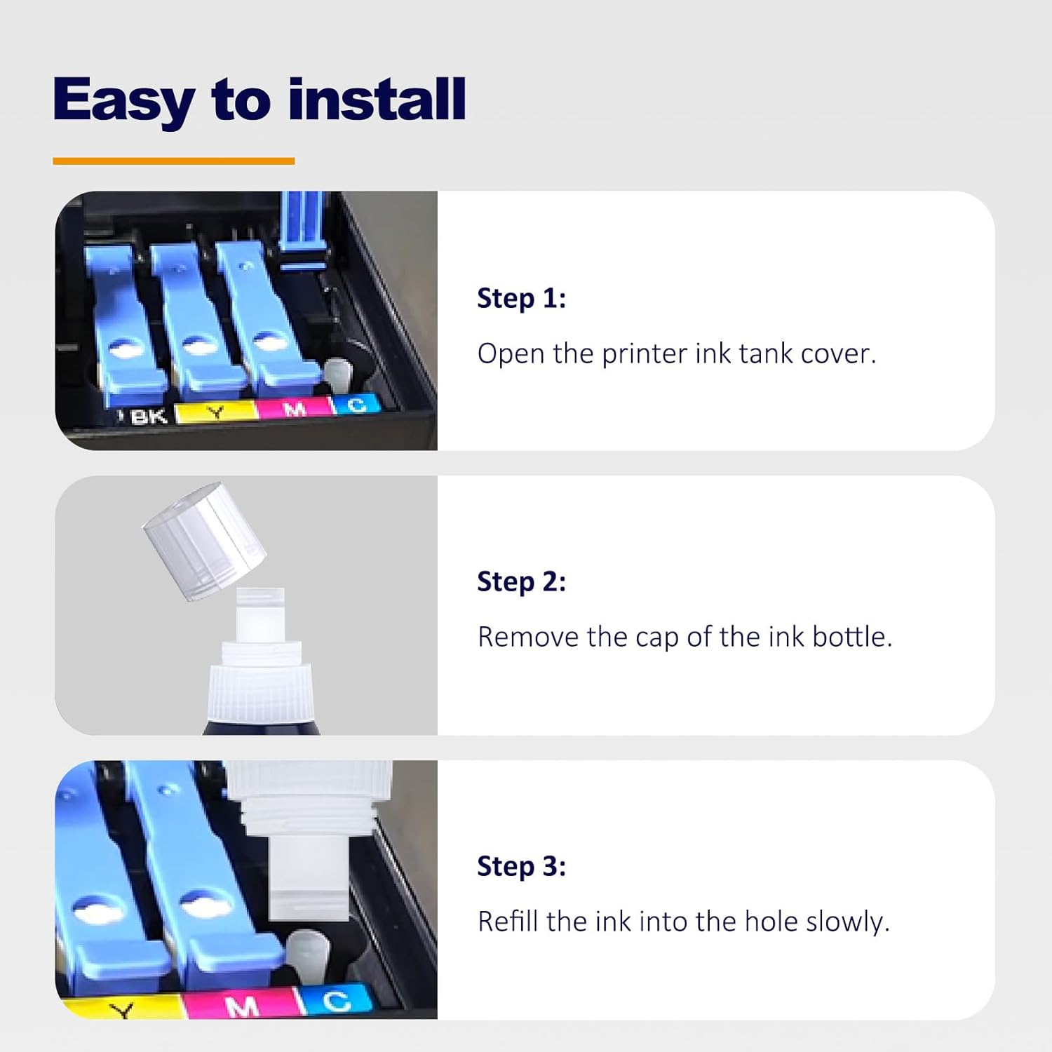 GI-25 GI25 GI 25 Ink Refill Bottles Compatible for Canon MAXIFY GX1020 GX2020 Printer 4 Color Multipack GI-25BK GI-25C GI-25M GI-25Y (Black/Cyan/Magenta/Yellow)