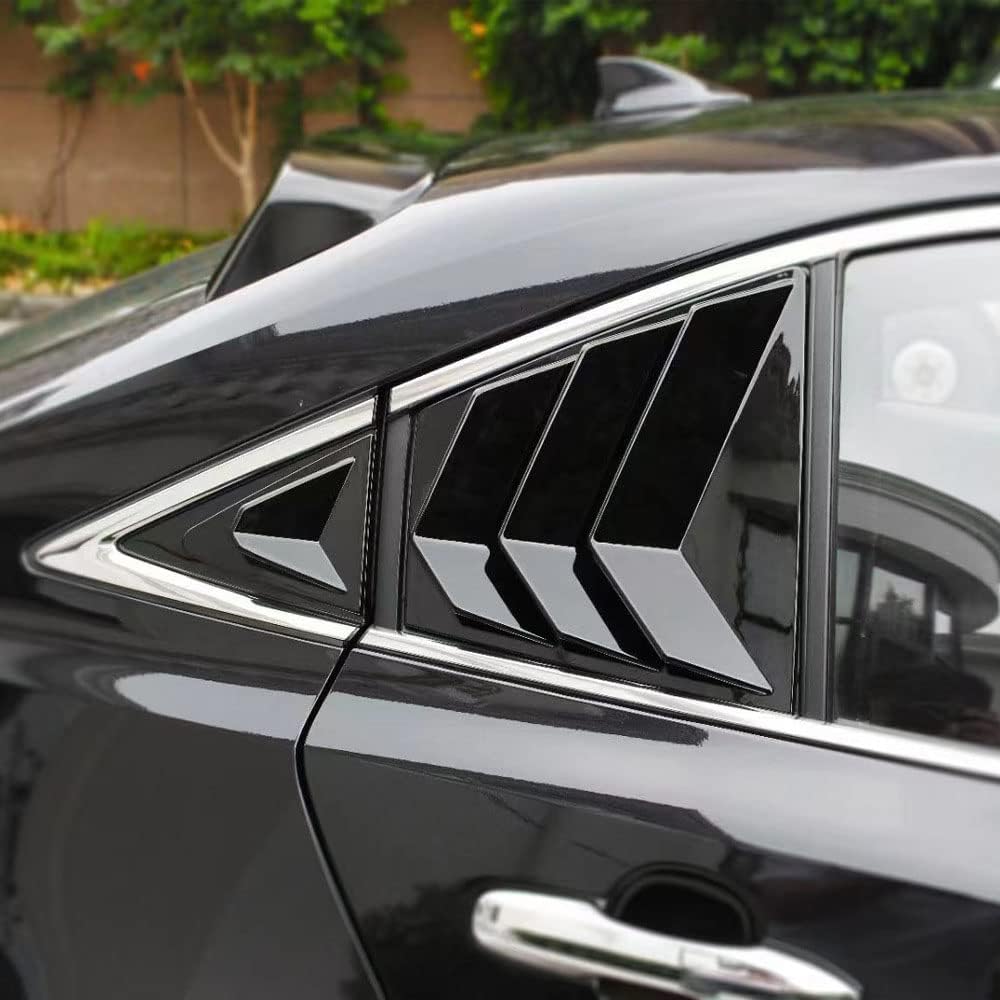 BOYUER for Toyota Corolla 2020 2021 2022 2023 2024 2025 2026 Racing Style Rear Side Window Louvers Sport Style Scoop Louvers Cover Blinds Exterior Decoration-Bright Black