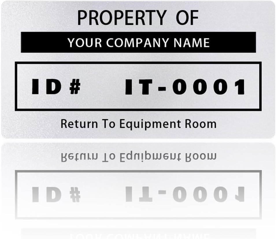 Custom Asset Tags, Property ID Tags, 2 X 1'' Silver, Inventory Stickers with Sequentially Numbered Asset Labels, Quantity Optional (250)