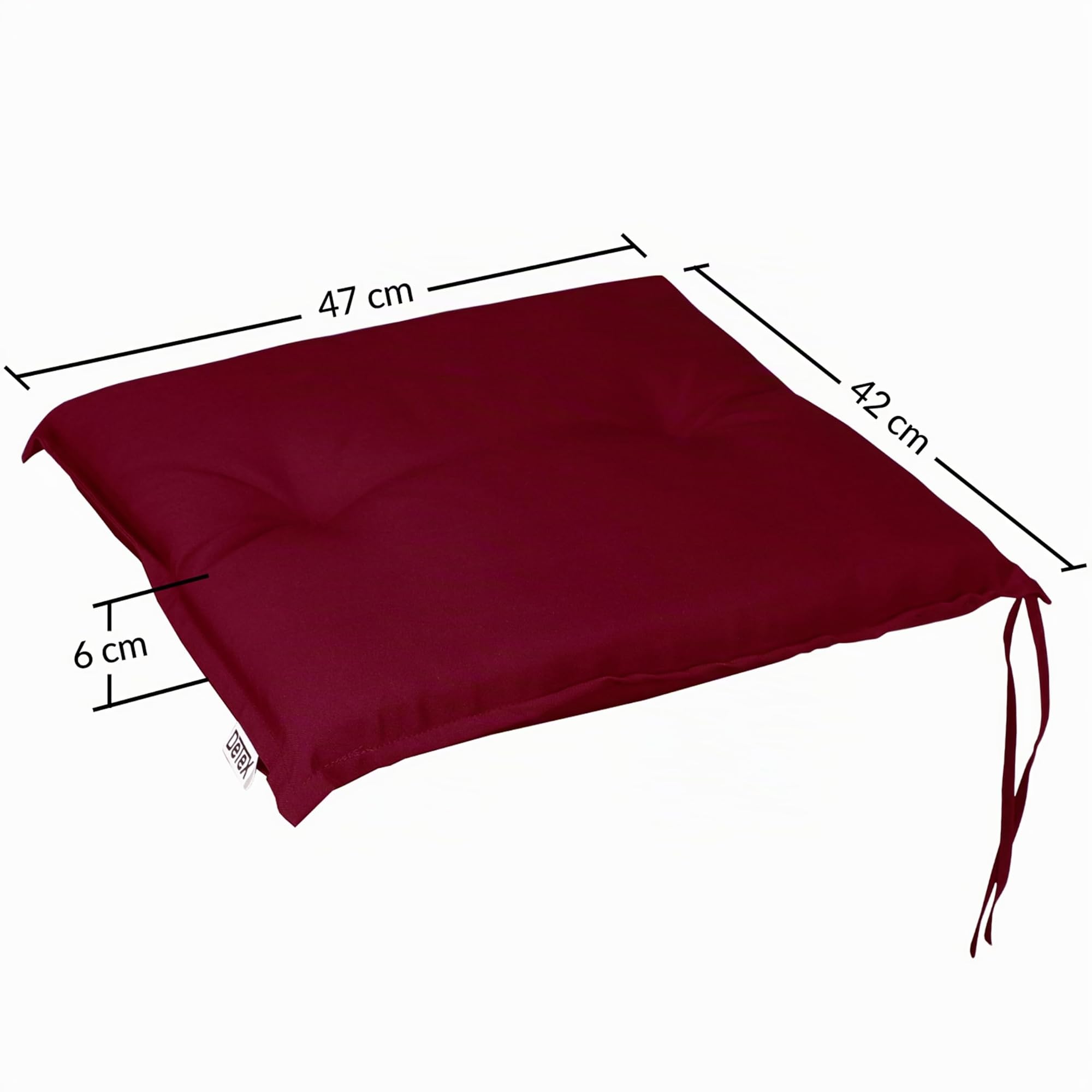 Detex® Ensemble de 6 Coussins Boston de Chaise de Jardin Rouge Coussin de siège de Jardin en Polyester intérieur extérieur