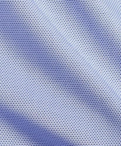 Men's Regular Fit Blue Micro Dobby Weave Dress Shirt3