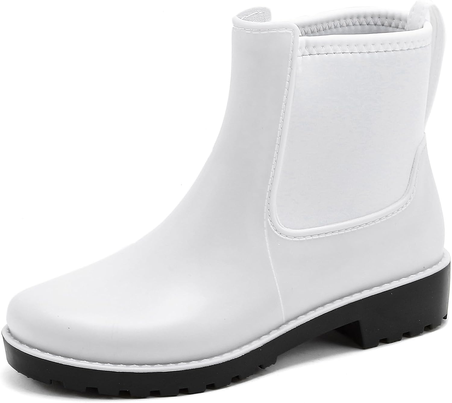 Women's Rain Boots Short Waterproof Ankle Chelsea Boots Rubber Garden Shoes Non Slip Work Booties Fashion Outdoor