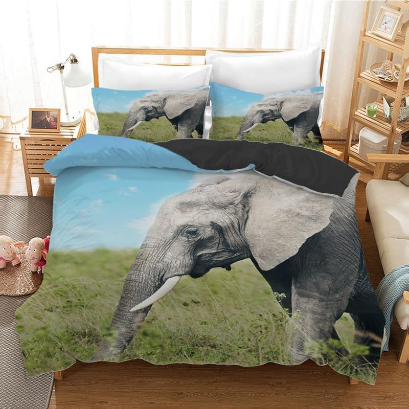 Funda nórdica de elefantes para decorar el dormitorio infantil de cama 90