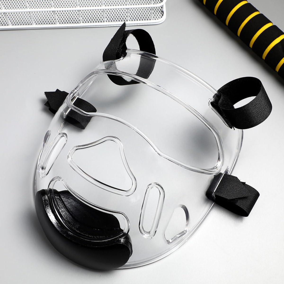 PRETYZOOM Protezione Viso per Taekwondo 2 Unità, Maschera Protettiva Staccabile in Plastica Rinforzata, Pratica e Affidabile per Allenamento