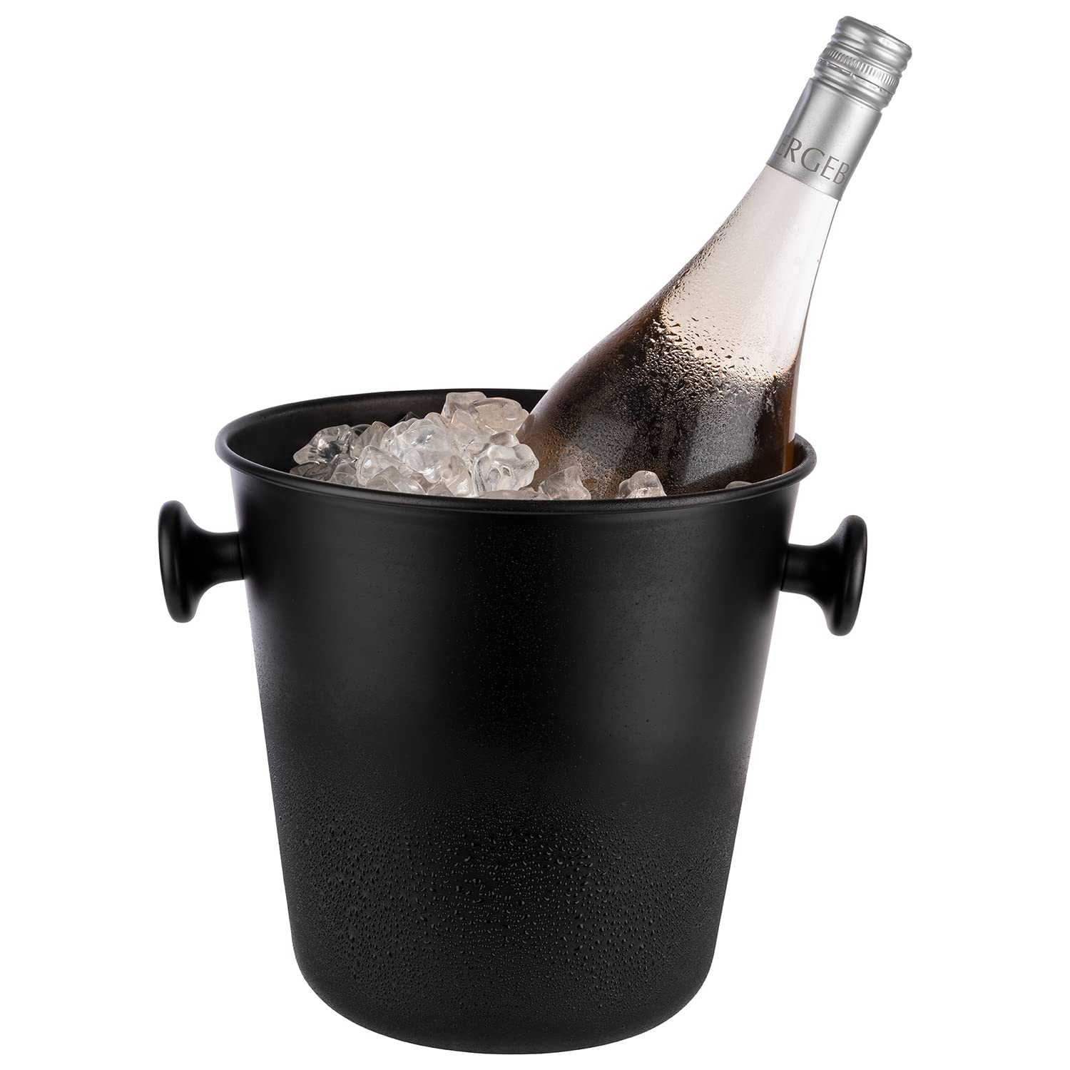 Enfriador de vino/champán, enfriador de botellas de aluminio de alta calidad, interior y exterior mate con mangos de botón sólidos de ABS, extra robusto con capacidad de 5 litros
