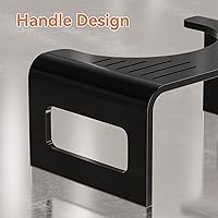 Vista 4 de AmazerBath 7 Inches Acrylic Toilet Stool Squat, Black Bathroom Poop Potty Stool for Adults, Modern Design Non-Slip Pooping Stool, Strong