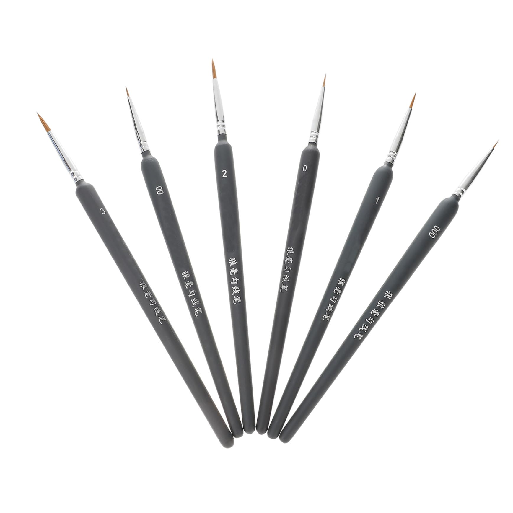 Pinceles de Acuarela y Óleo de Pelo de Comadreja 6 Piezas para Artistas y Estudiantes, Mango Plástico Resistente, Portátil, para Pintura Artística y Manualidades, Uso Escolar