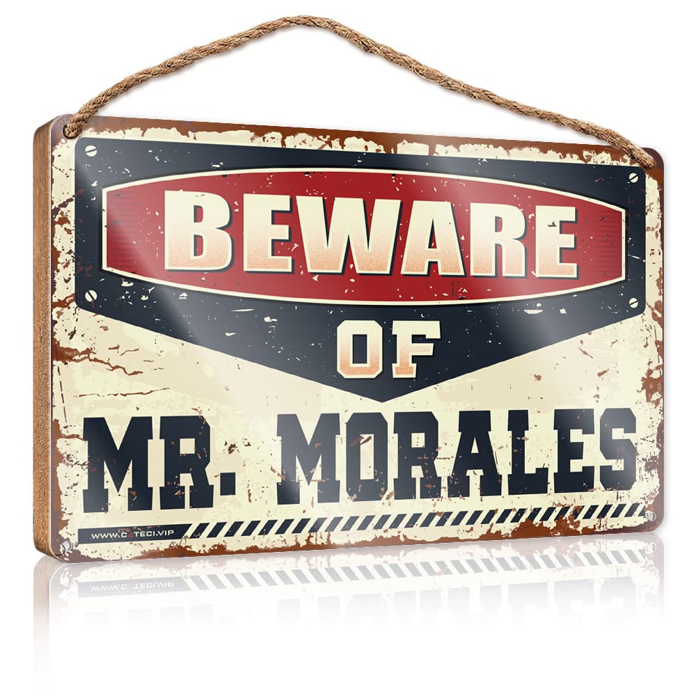 Dtha One Color Wood Sign With Sayings Beware Of Mr. Morales Wooden Sign Summer Decorations For Home Decor For Bedroom