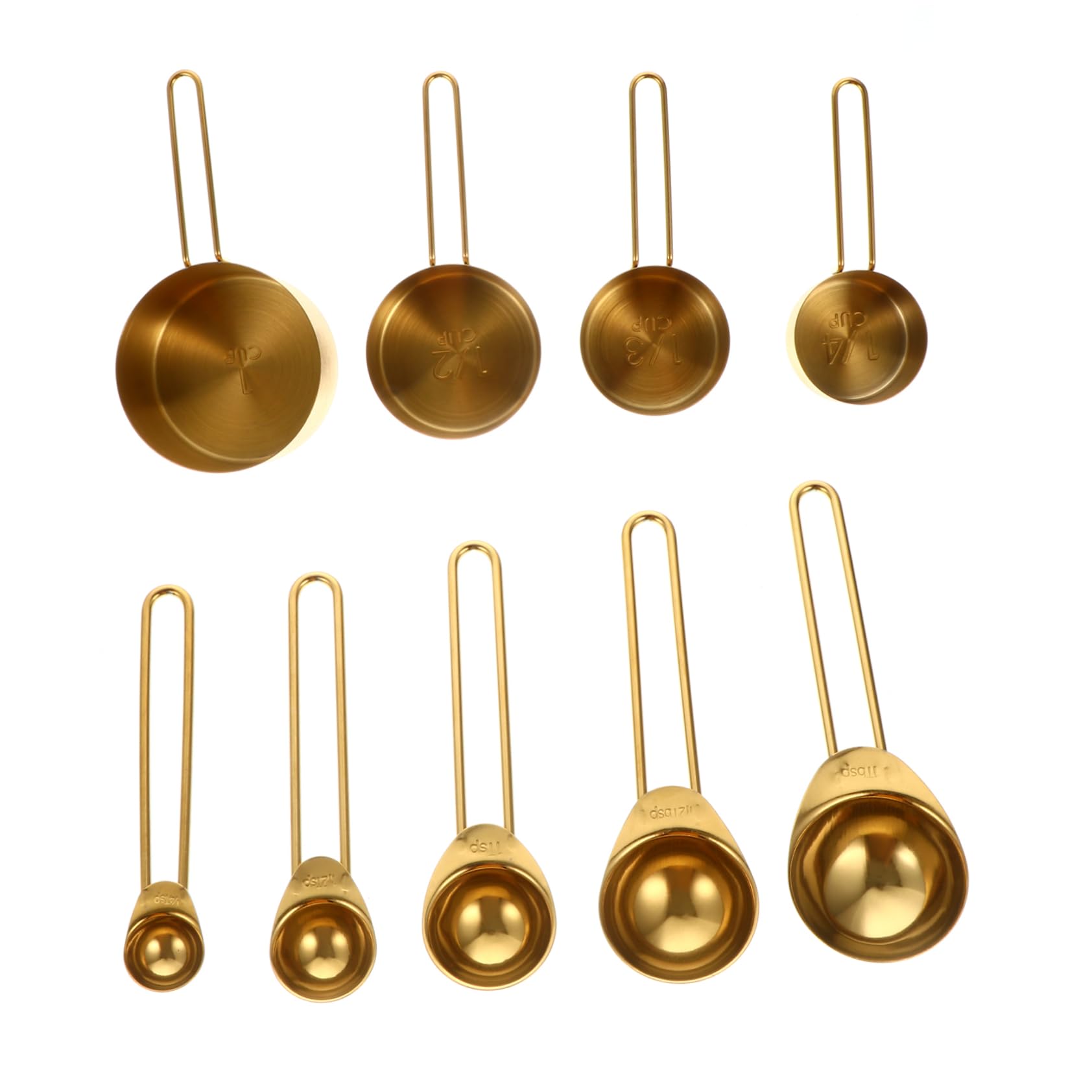 LABRIMP 9piezas Tazas y Cucharas Medidoras Inoxidable Para Cocina Utensilios De Medición Para Ingredientes Sólidos y Diseño De Almacenamiento Conveniente