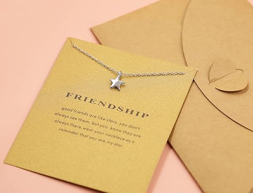 Miniatura 2 de Baydurcan - Collar con dijes de ancla, brújula o elefante para la amistad o la buena suerte, con una tarjeta de regalo con un mensaje