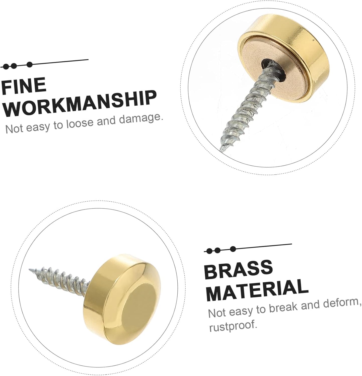 NUOBESTY 8Sets Decorative Mirror Nails Screw Cover Caps Caps for Professional Finish Rustproof Fasteners for Sign Advertising Hardware Easy Installation