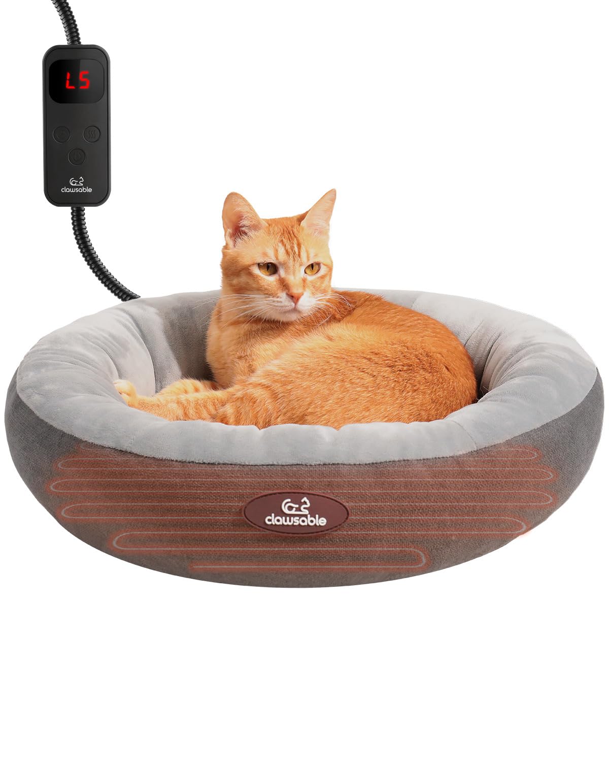 Cama Aquecida Para Gatos ZNOFAN - Com Temporizador E Controle De Temperatura