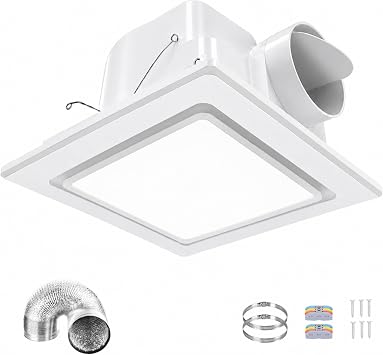 Bathroom Exhaust Fan with Light 13.4" Panel, Mounting Opening 12"x12"