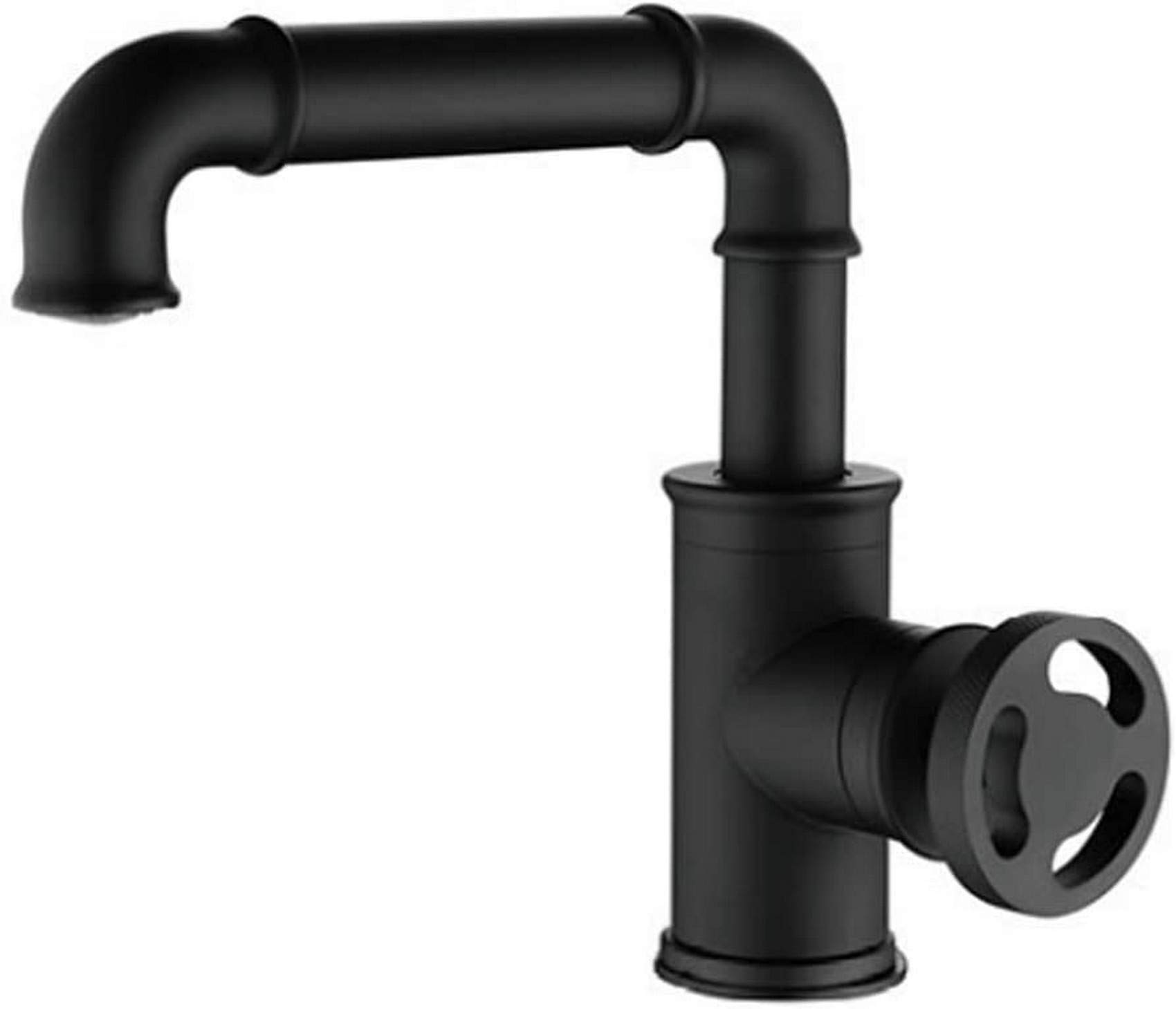 Rubinetto miscelatore industriale per lavabo da bagno in stile vapore, in ottone, con volantino singolo, per la miscelazione di acqua fredda e calda