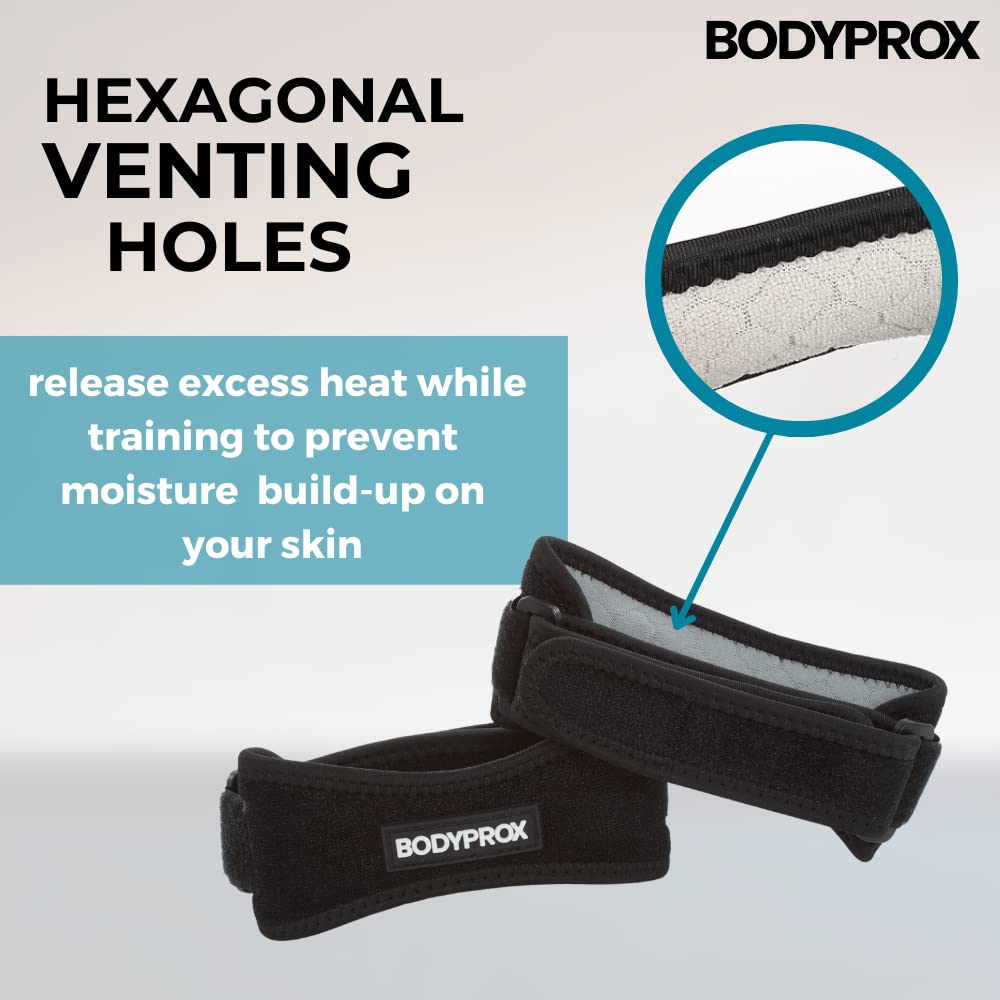 Bodyprox Patella Tendon Knee Strap 2 Pack, Knee Pain Relief Support Brace Hiking, Soccer, Basketball, Running, Jumpers Knee, Tennis, Tendonitis, Volleyball & Squats 4 Bodyprox Patella Tendon Knee Strap 2 Pack, Knee Pain Relief Support Brace Hiking, Soccer, Basketball, Running, Jumpers Knee, Tennis, Tendonitis, Volleyball & Squats - Image 2