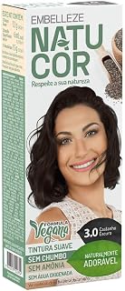 Tintura Permanente 75G 3 Castanho Escuro Cacau Unit, Natucor