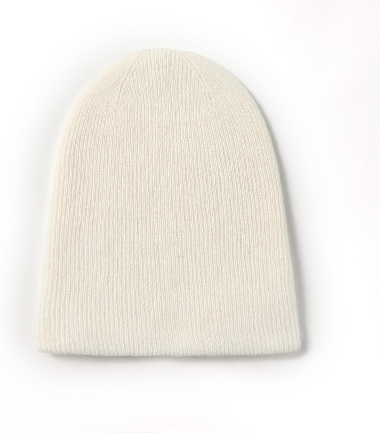 100% Pure Cashmere Double-Layered Beanie Hat for Women & Men, Winter Warm Soft Unisex Ribbed Skull Cap Hat - Image 2