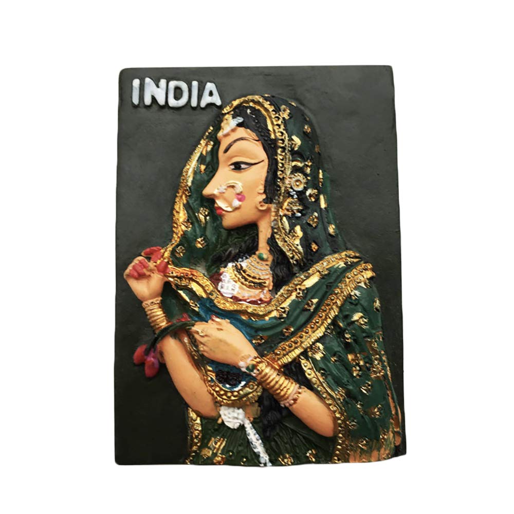 3D Sari India Refrigerator Fridge Magnet Tourist Souvenirs Handmade Resin Craft Magnetic Stickers Home Kitchen Decoration Travel Gift