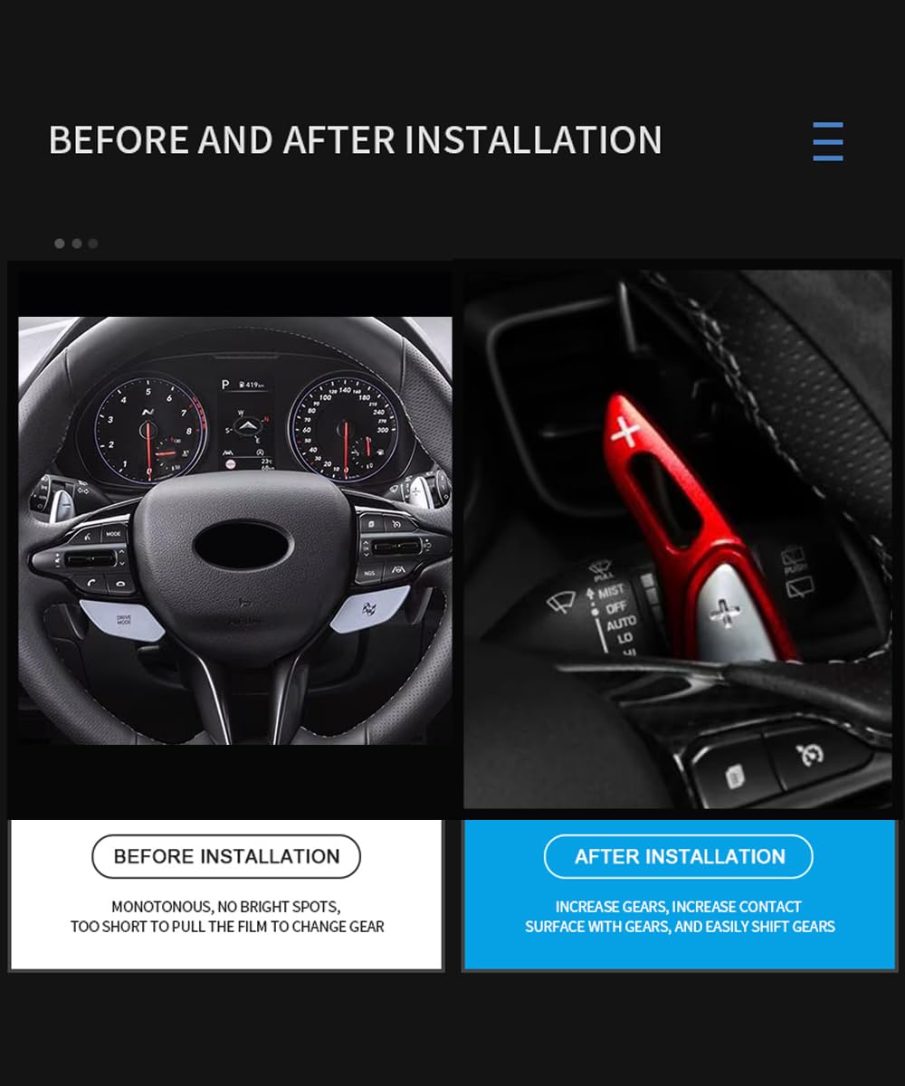 Extensión de levas de cambio de aluminio para Hyundai I30 I30N N-line KONA Wagon Veloster Elantra Auto Paddle Shifter Extensiones de volante, hoja de cambio, decoración interior, accesorios,