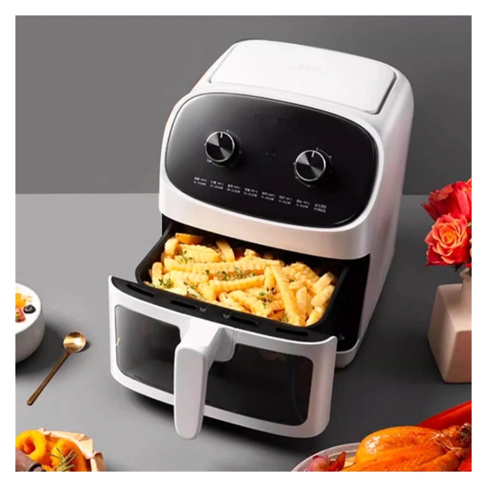 Podstawowe produkty spożywcze i pomoc dla rodziny Inteligentna frytkownica beztłuszczowa Elektryczna frytkownica beztłuszczowa Visual Air Fryer Wielofunkcyjna patelnia Zintegrowany inteligentny
