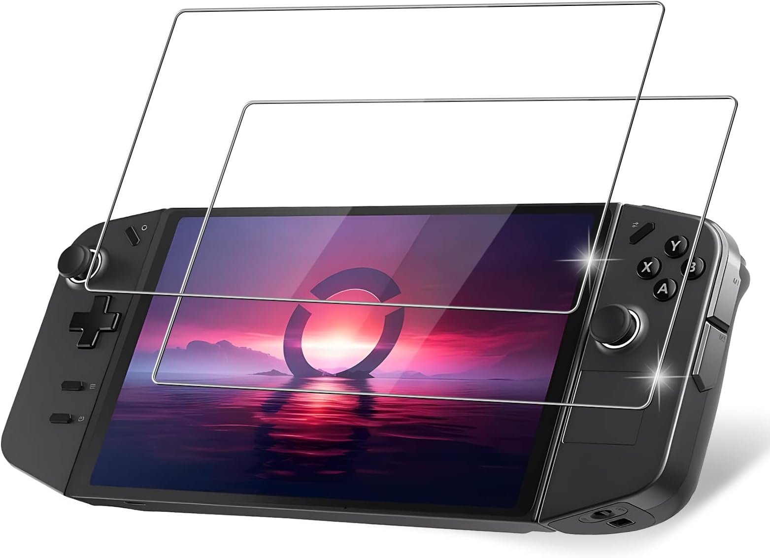 Qooseafor Legion Go Screen Protector 2 Pack Tempered Glass Bubble Free Anti-Scratch Anti-Fingerprint HD Tempered Glass Screen Protector for Lenovo Legion Go Gaming Handheld 8.8 inch 2023 - Clear