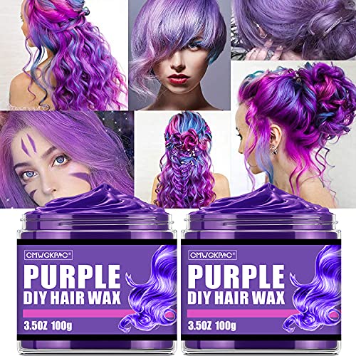 Hair Color Wax,Dye-Temporary Instant Unisex Natural Hair Color Wax Mud,Washable Moisturizing Modelling Fashion colorful Hair Color Wax(Purple)