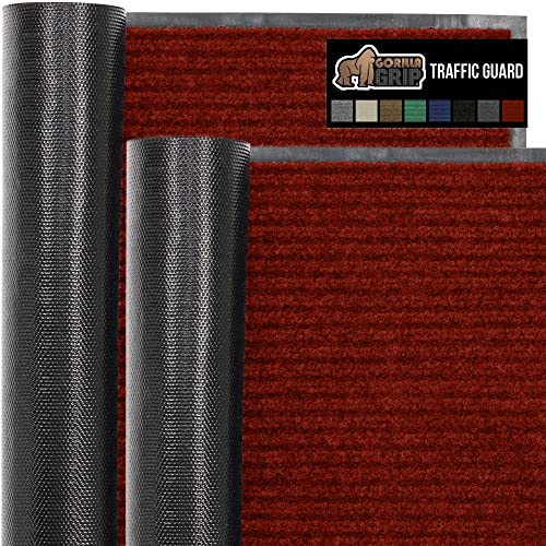 Gorilla Grip Tapete de porta de borracha original de baixo perfil, 29x17, pacote com 2, tapete duráv