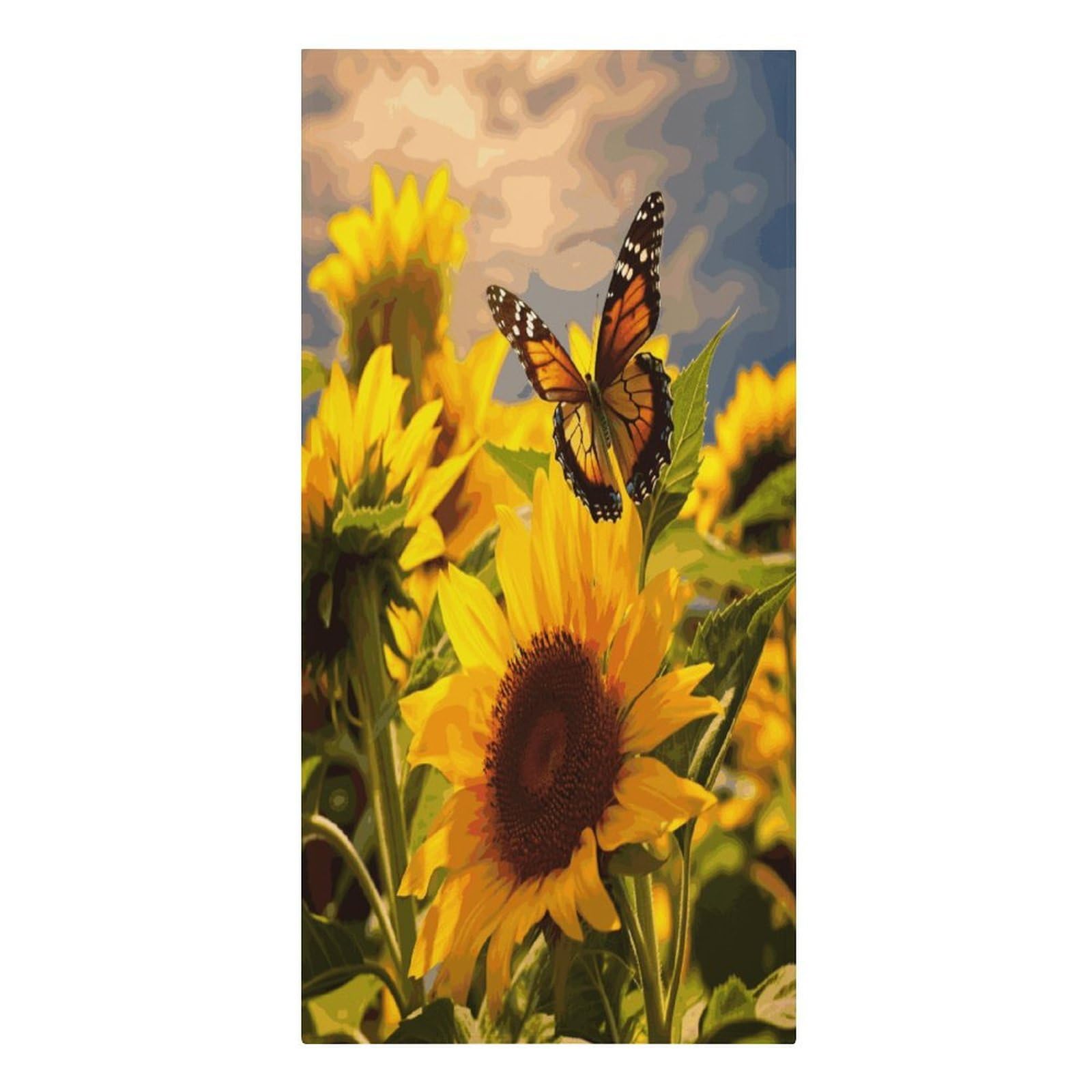 Adfgyerh Women's Style Sunflower Butterfly Microfiber Sand Free Towels Large Quick-Dry. Beach Towel For Swimming Pool Camping Beach .Beach Accessories， They Are Essential Accessories For Adults, And Men, Vacation Gif