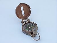 Vista 6 de Hampton Nautical 3xglass-101 Brújula de mano vintage de latón antiguo de 4 pulgadas