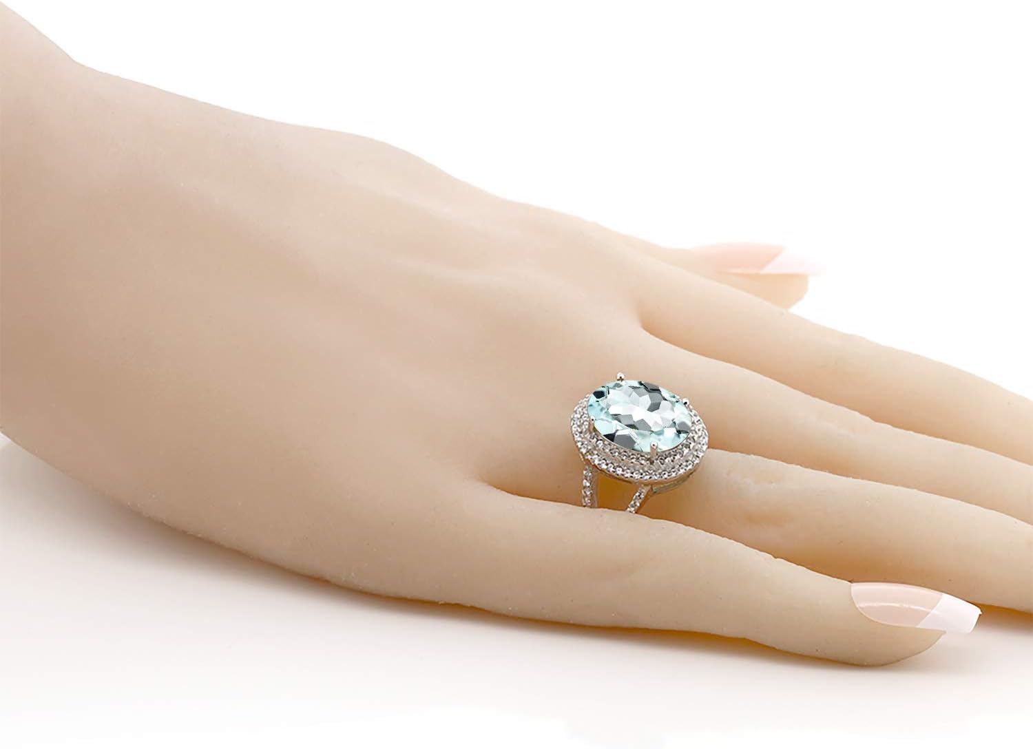 Gem Stone King 5-10 Cttw Gemstone Birthstone Ring For Women | 925 Sterling Silver | Oval 14X10MM | Wedding Engagement Anniversary Promise Ring For Women | Available In Size 5, 6, 7, 8, 9