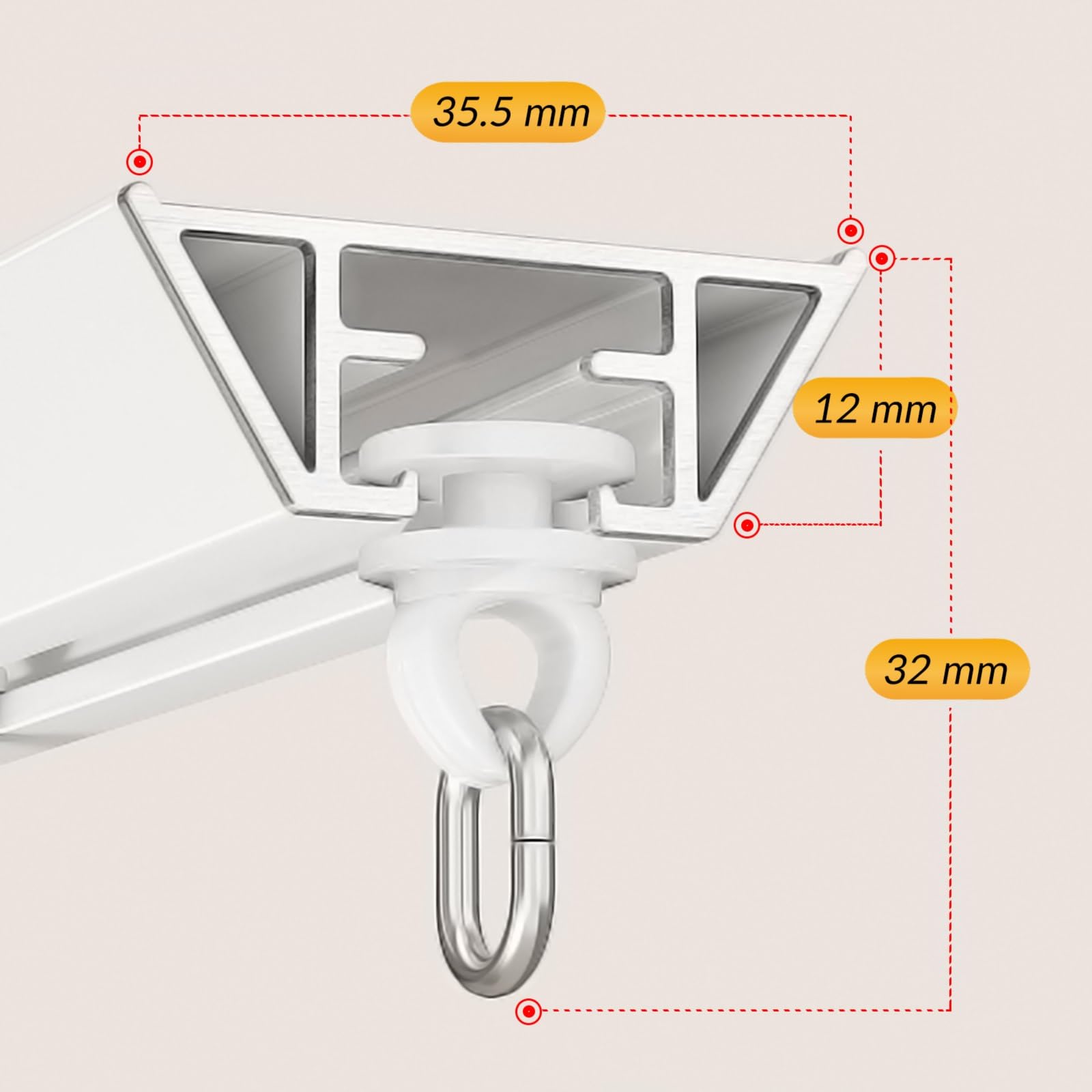 Ultracienki system samoprzylepny ze stopu aluminium - 70-500 cm idealny do salonu, sypialni, rozdzielacz pokoju - biały pręt 1,8 m
