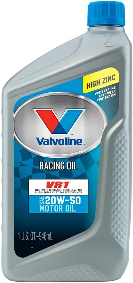 Valvoline VR1 Racing 20W-50 Motor Oil, 1 Quart (Pack of 12)