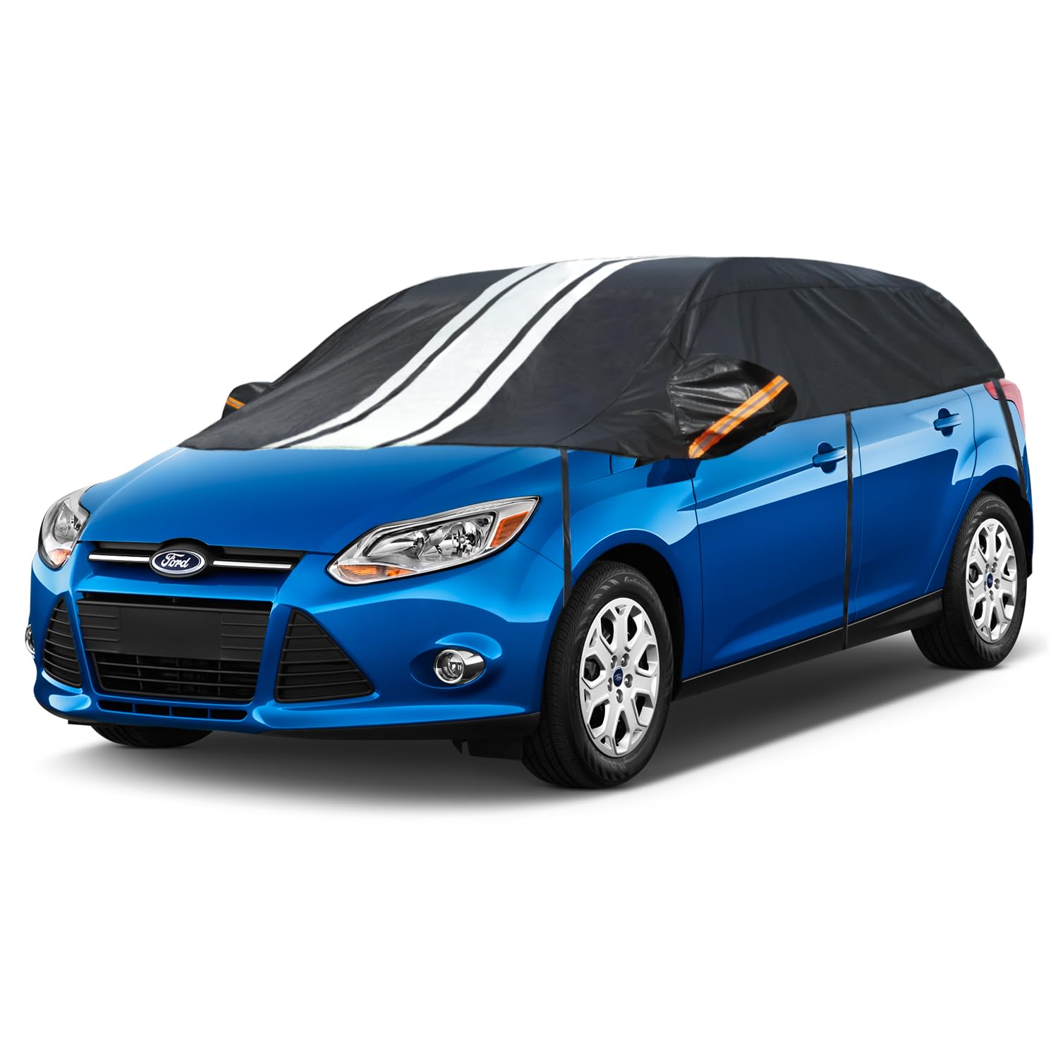 Funda universal para coche, para parabrisas trasero, para hielo y nieve, impermeable, para todo tipo de clima, a prueba de polvo, para exteriores, interiores y todas las estaciones, con protección solar, contra la lluvia y los rayos UV, para ventana delantera y trasera, 2 l.
